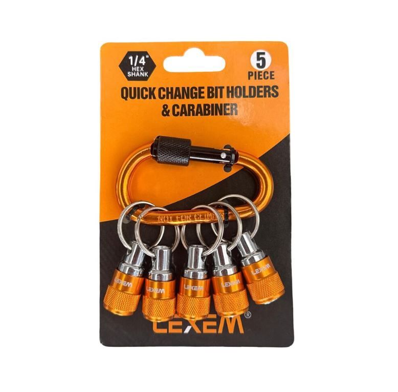 Quick Change Hex Bit Holder with Carabiner QCBH5