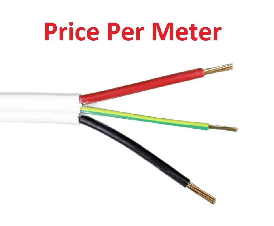 6mm 2 core+Earth Flat TPS cable white per meter price