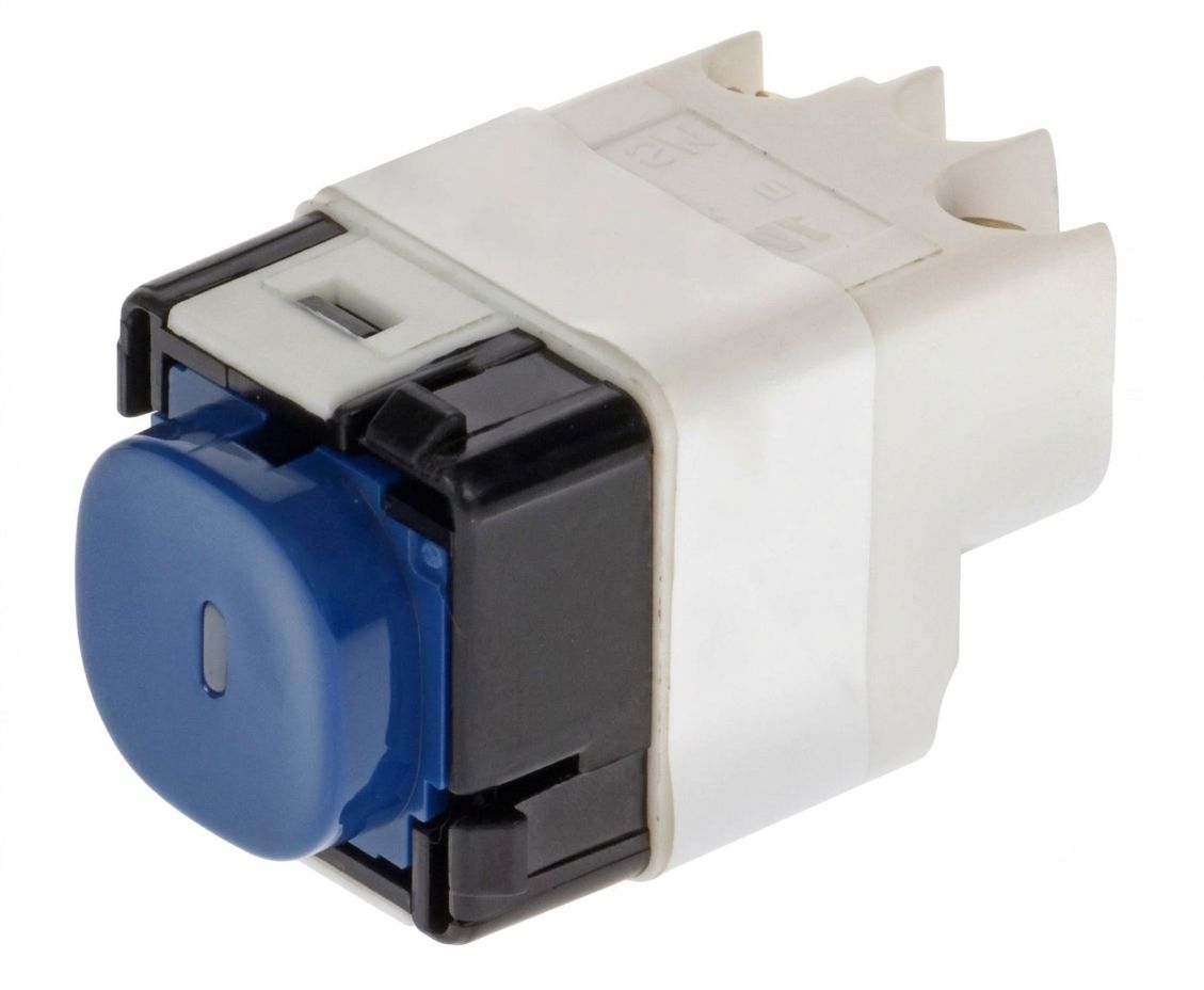 Clipsal Impress Series Bell Press Momentary Push Button Switch Mech Blue with Blue LED 30PBBPL-DB