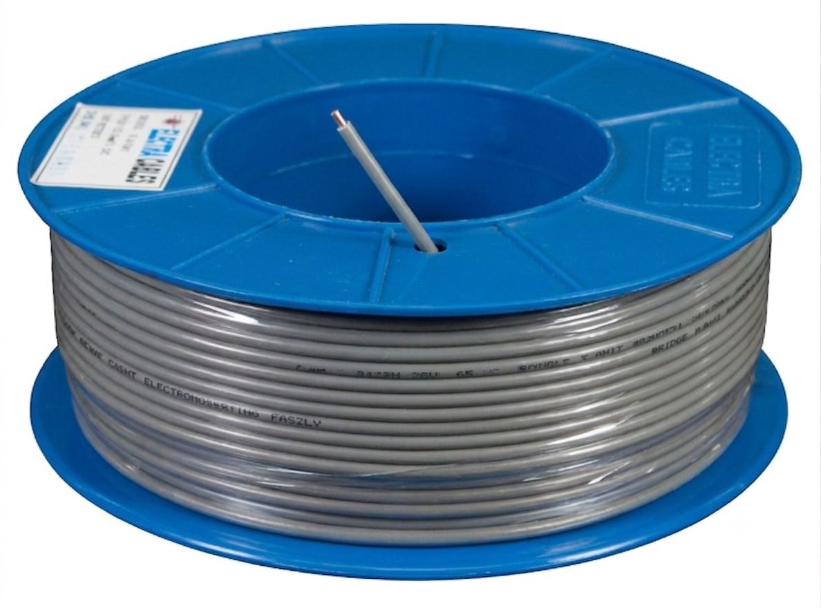 1.5mm Grey Flexible Building wire 30/0.25 100m Roll F1015VT-100Grey