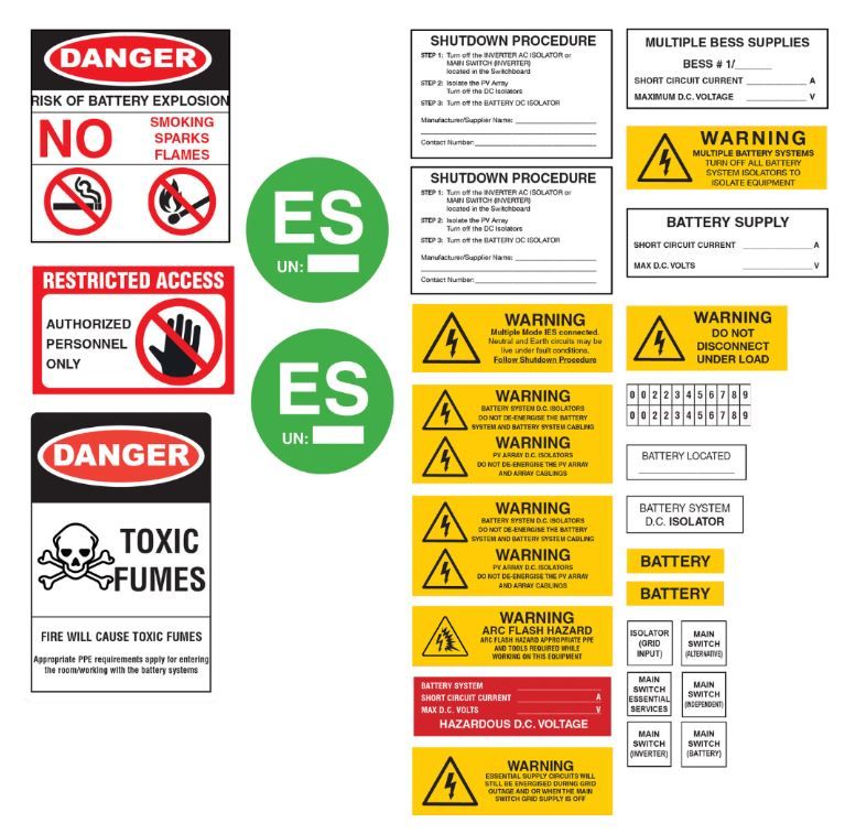 Standard Battery Label Kit CON12073