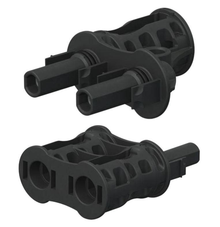 Y Branch Plug &amp; Socket MC4 connector pair 1500V DC to Suit 4-6mm2 Cable EVO-2 PV-AZB4/PV-AZS4