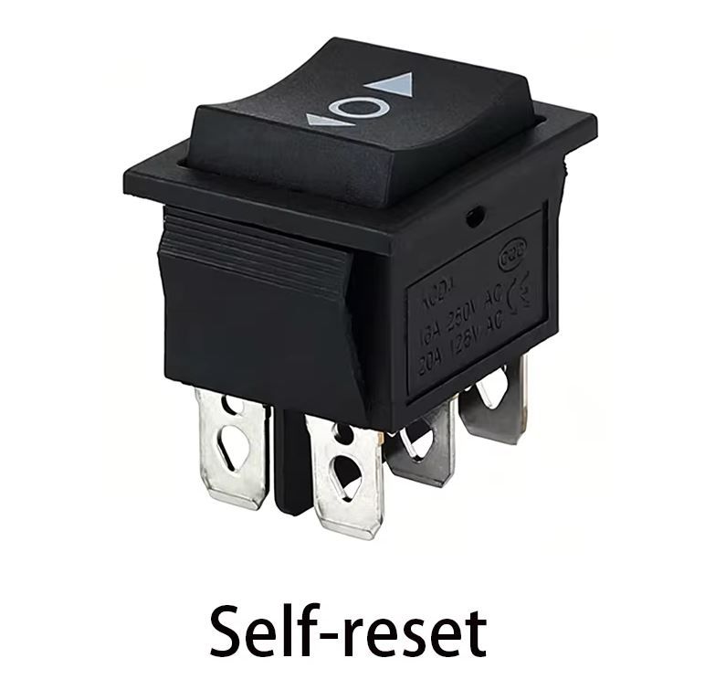 Rocker Switch 3-Position Self Reset Spring return ON-OFF-ON DPDT 6Pin 16A 250V KCD4-SR