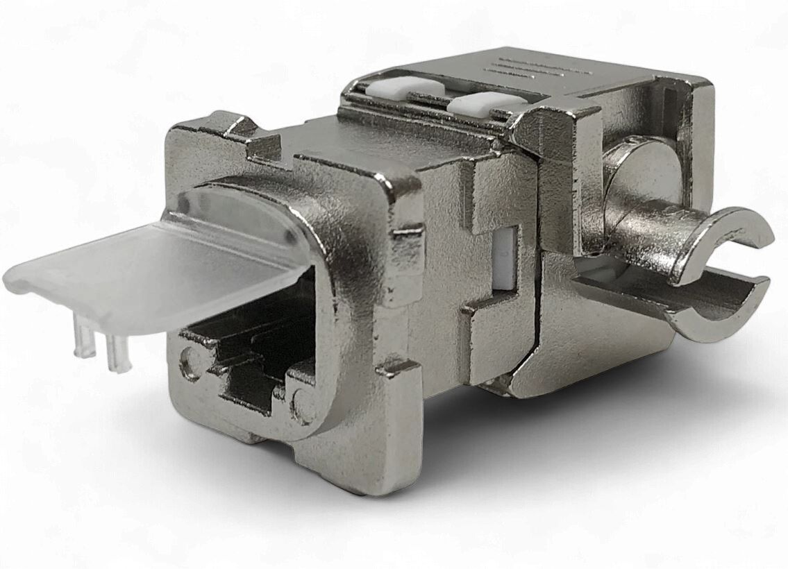 Shielded Cat6a Mech Jack RJ45 Side Entry Tool-less Mech JC6ASE