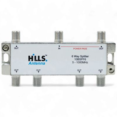 6 Way Splitter 5-1000MHz F Type Power Pass 10BSPF6