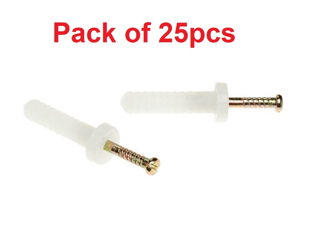 Nail In Plugs Nylon Anchor Round Head 6.5mm x 50mm Pack of 50 – TUFRHNA650/50