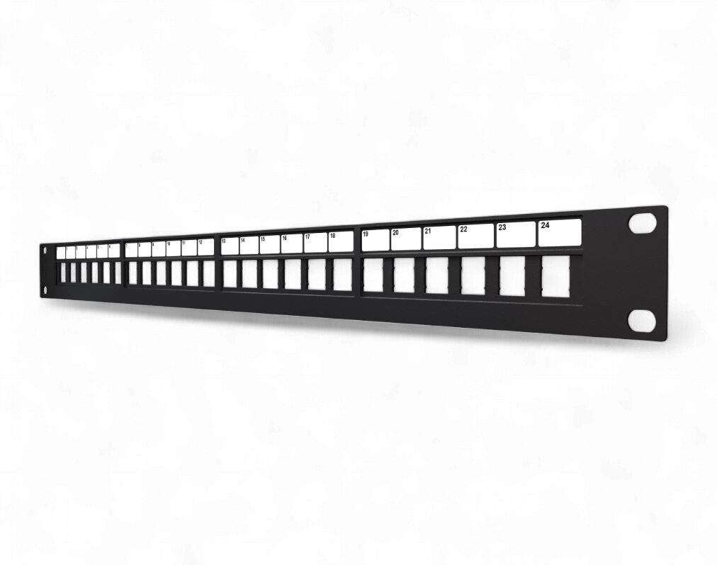 Unloaded 24 Port 1RU Patch Panel Cat6 Cat5E STKPPUL24