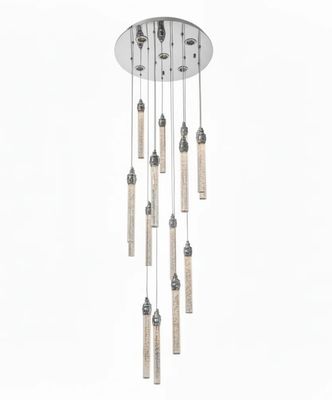 LENA 15 Stick Crystal Pendant Chandelier Tri-colour CCT LED (Chrome Finish) J05CS-550