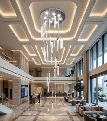 LENA 15 Stick Crystal Pendant Chandelier Tri-colour CCT LED (Chrome Finish) J05CS-550