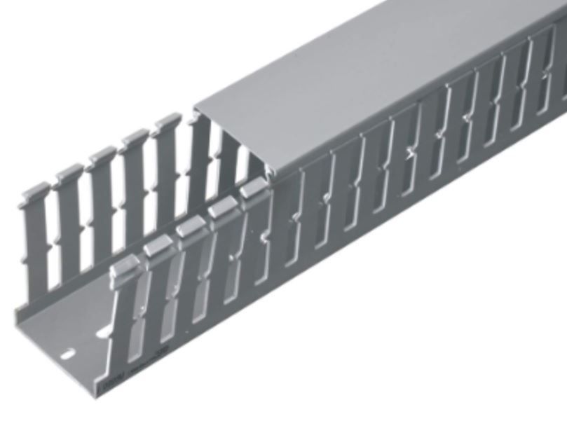 Finger Slotted Cable Duct Organiser 40mm x 60mm x 2m with Lid WD4060