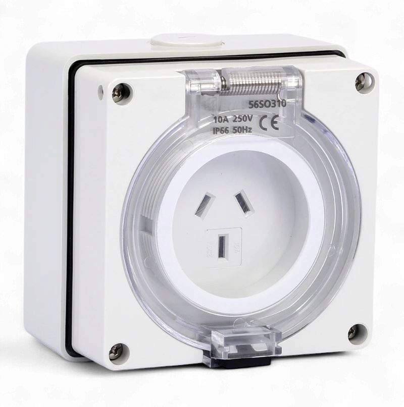 3 Flat Pin 10A Socket Outlet Industrial IP66 SC310