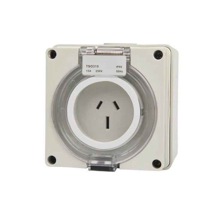 3 Flat Pin 15A Socket Outlet Industrial IP66 SC315