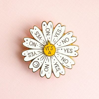 Spinning Daisy Enamel Pin