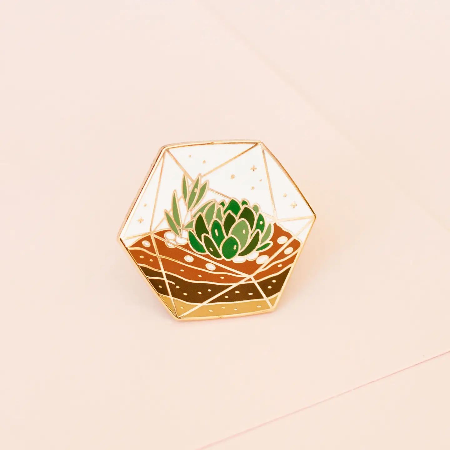 Succulent Terrarium Enamel Pin