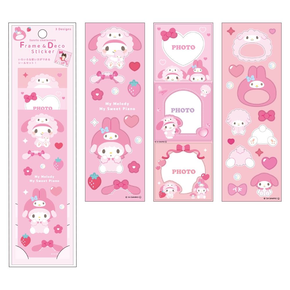 Sanrio Characters: Frame &amp; Deco Sticker - Pink (My Melody/My Sweet Piano)