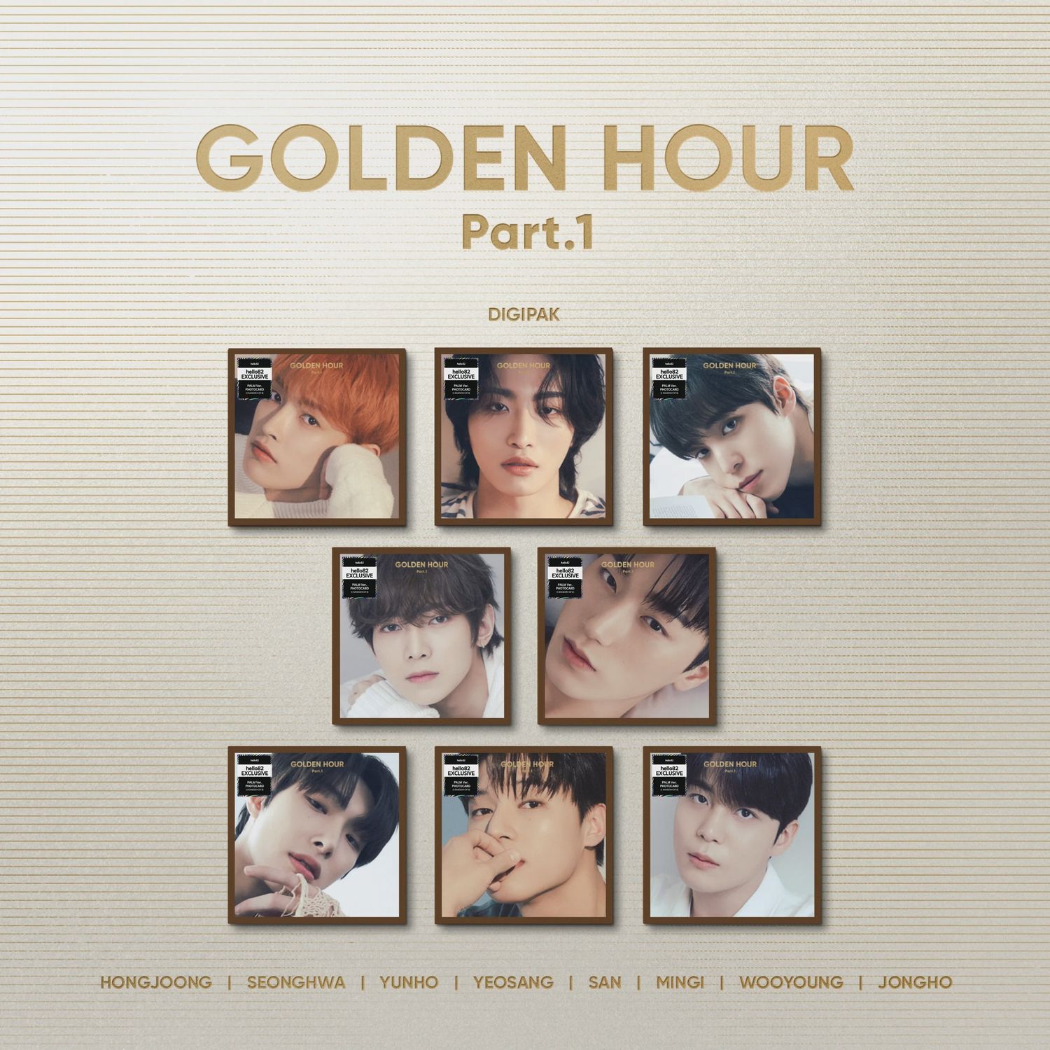 ATEEZ: 10th Mini Album [GOLDEN HOUR: Part 1] - Digipack Random ver. [hello82 Exclusive]