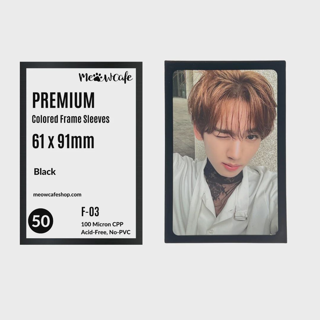 Premium Card Sleeve: Colored Frame - 61 x 91 mm (50), Colour: Black