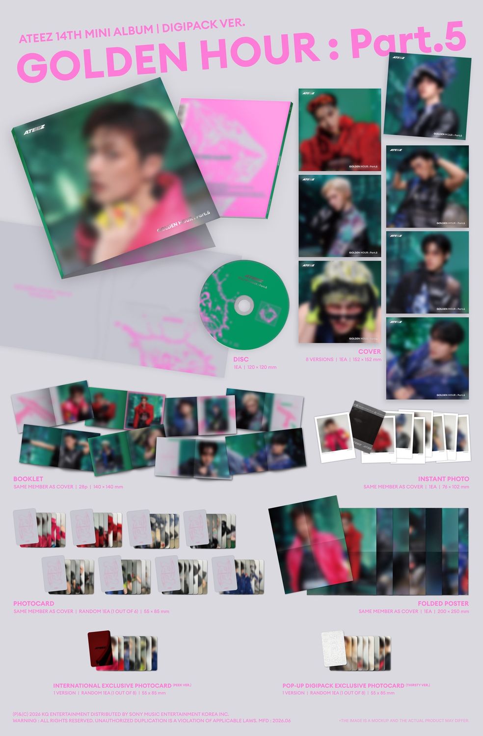 ATEEZ: 14th Mini Album [GOLDEN HOUR : Part.5] - Digipack ver