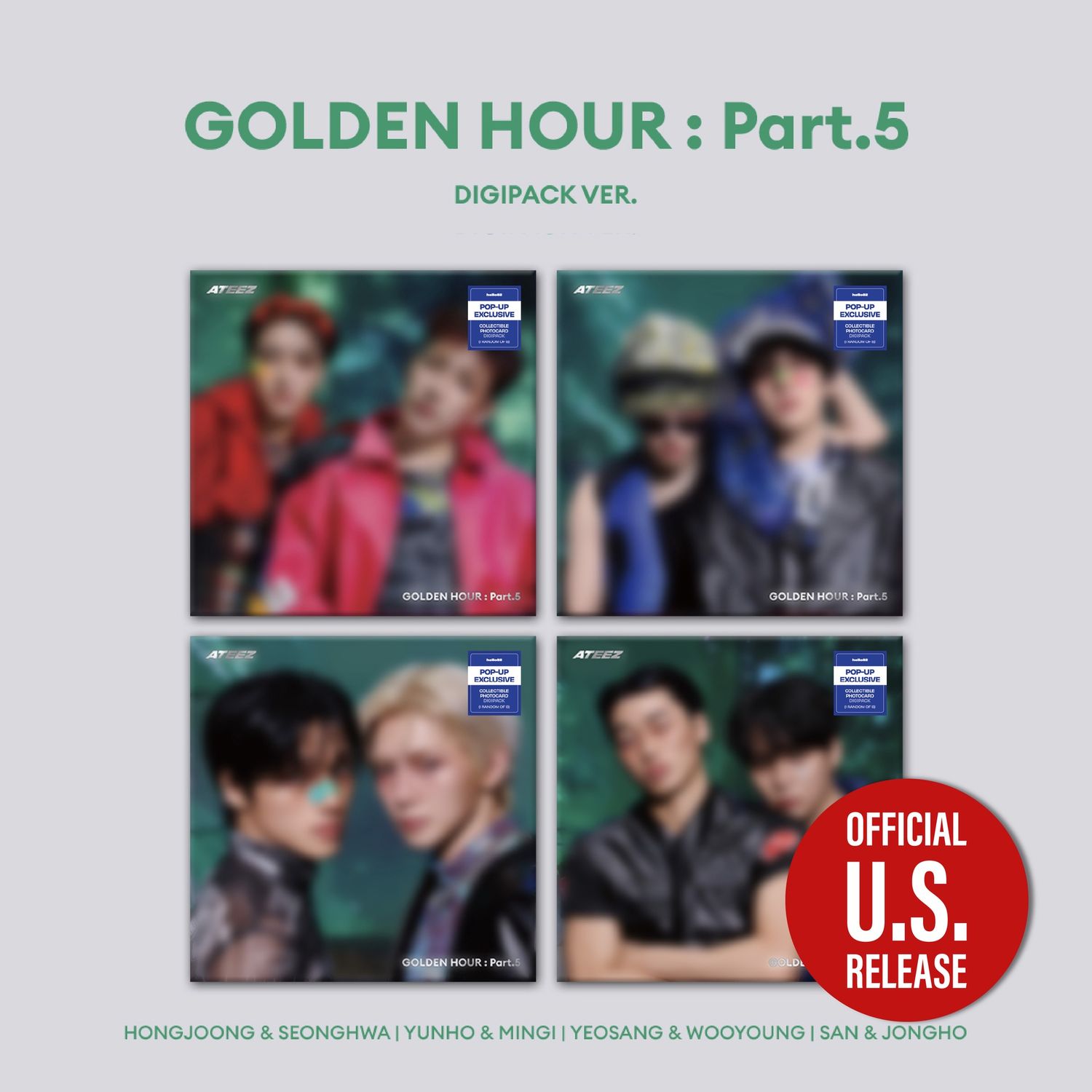ATEEZ: 14th Mini Album [GOLDEN HOUR : Part.5] - Unit Digipack ver. (hello82 [POP-UP Exclusive])