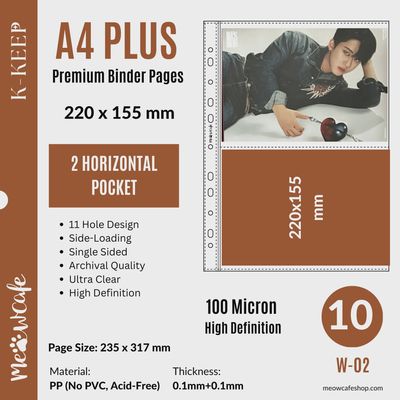 K-KEEP: A4 Plus 2 Pocket Pages - Horizontal 220 x 155 mm (10)