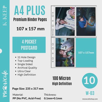 K-KEEP: A4 Plus 4 Pocket Pages - Postcard 107 x 157 mm (10)