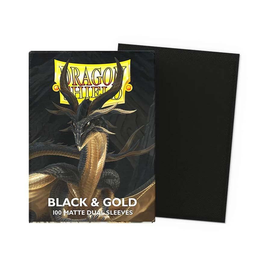 Dragon Shield: Matte Dual - Standard (100), Colour: Black &amp; Gold