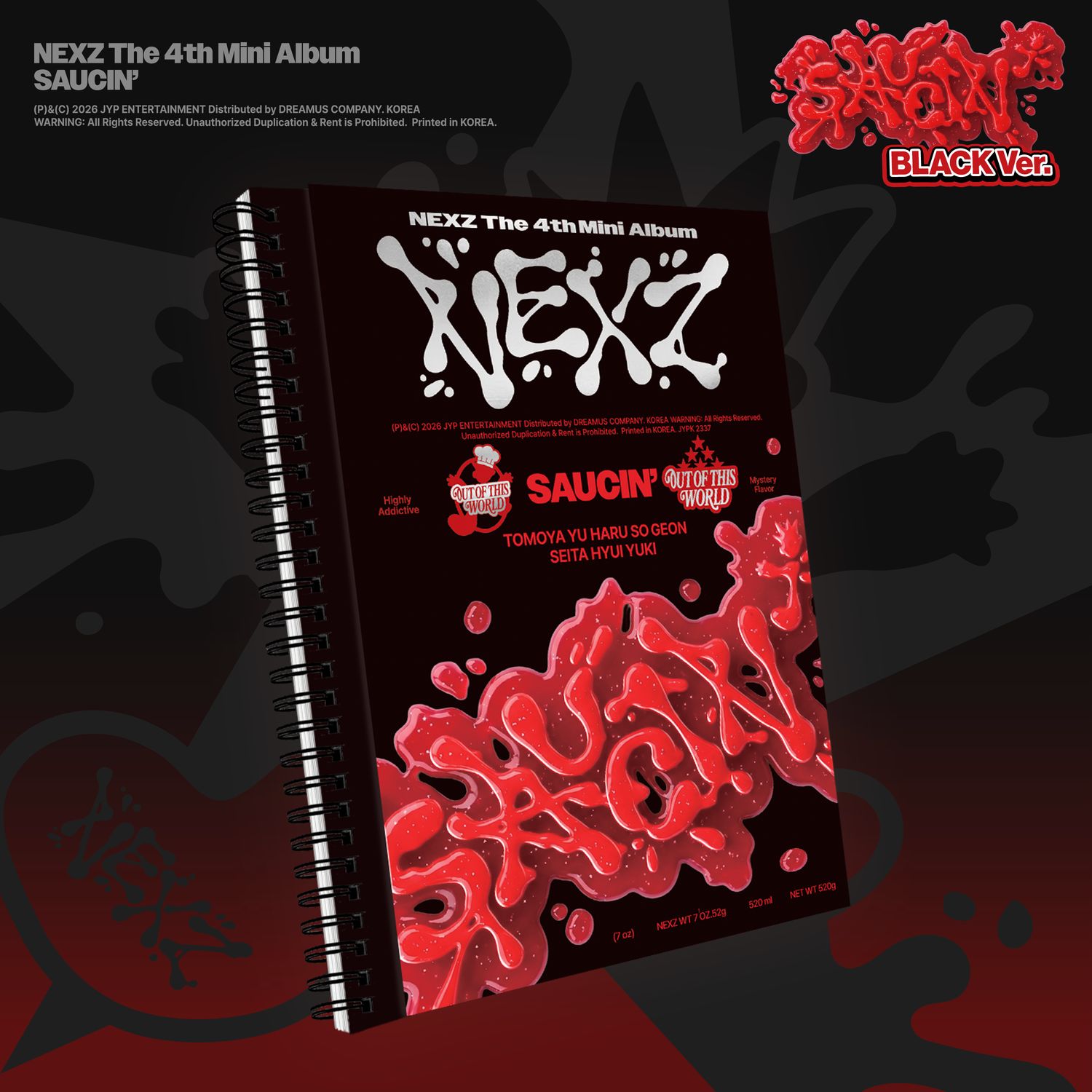NEXZ: 4th Mini Album [SAUCIN'] - Black ver. (hello82 Exclusive)