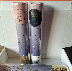 Powder Smoke and Glitter Baby Gender Reveal Cannon