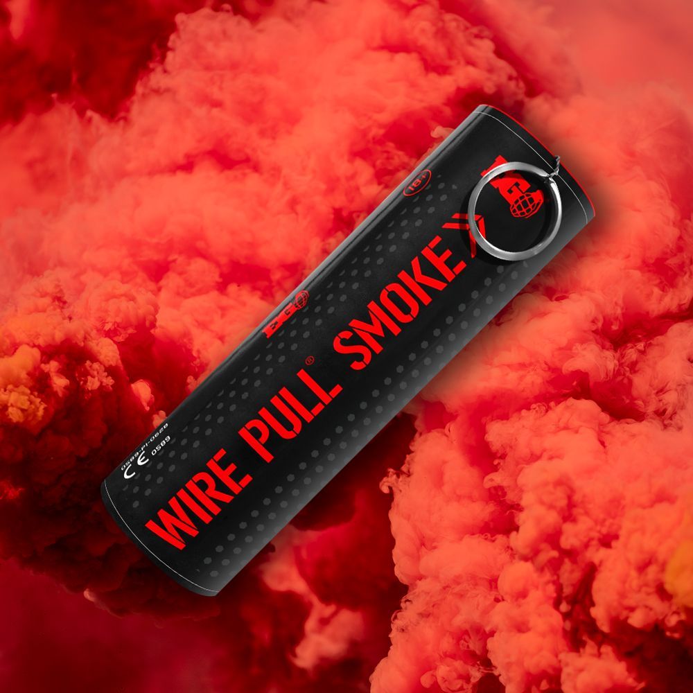 Wire Pull Smoke Grenade (Red)