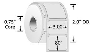 Z-Perform 1000D 2.4mil Series Receipt Paper 3.00" x 80'