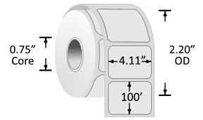 Z-Perform 1000D 2.4mil Series Receipt Paper 4.105" x 100'