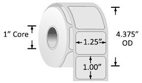 SATO-Direct 100P Paper 1.25 SATO-Direct 100P Paper 1.25" x 1.00", 4.375" OD Rolls