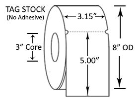 Honeywell / Datamax Duratherm® II Direct Thermal 3.15 Honeywell / Datamax Duratherm® II Direct Thermal 3.15"(w) x 5.00"(h) Paper Labels, 3-inch Core, 8-inch OD Rolls