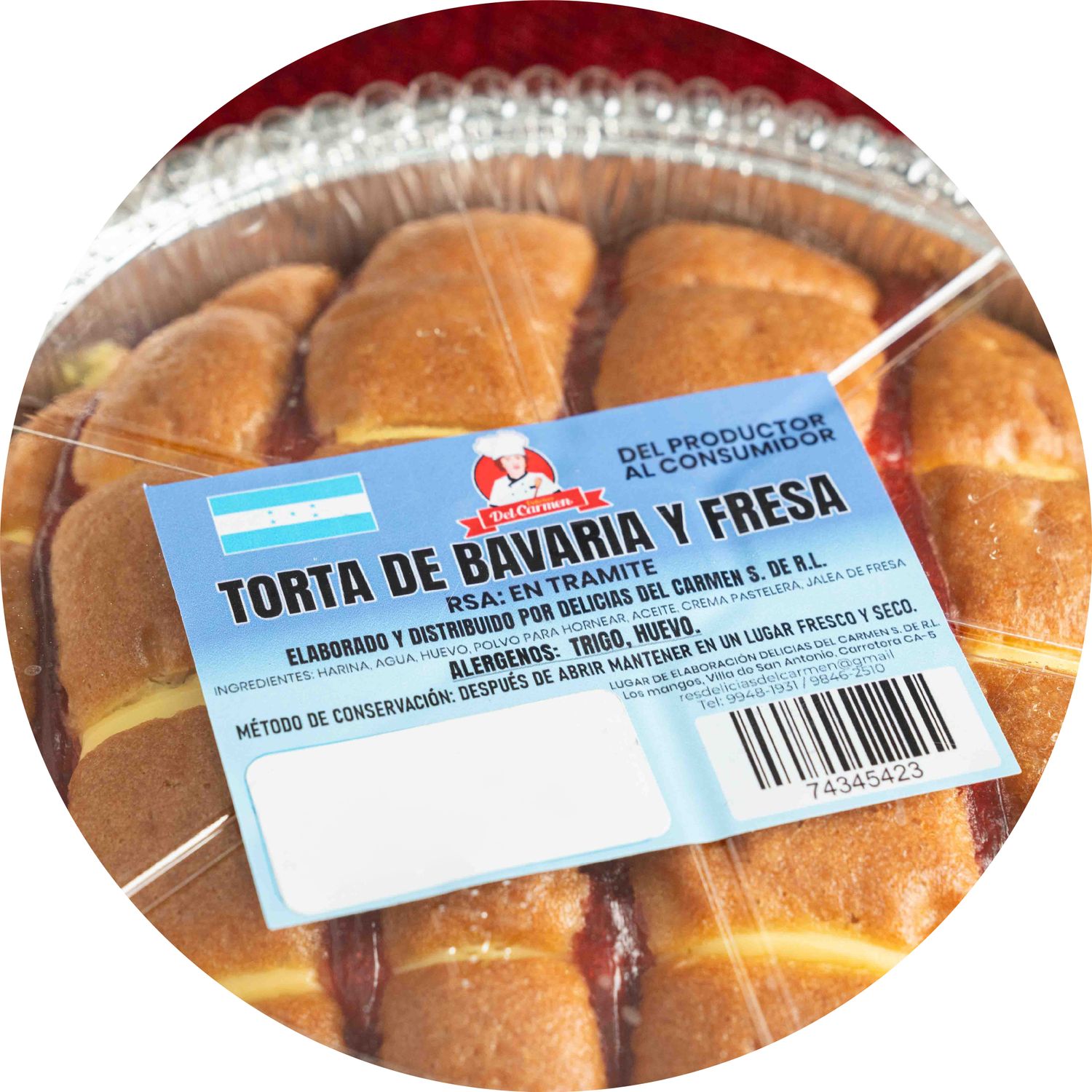 Torta de bavaría y fresa f.e.c