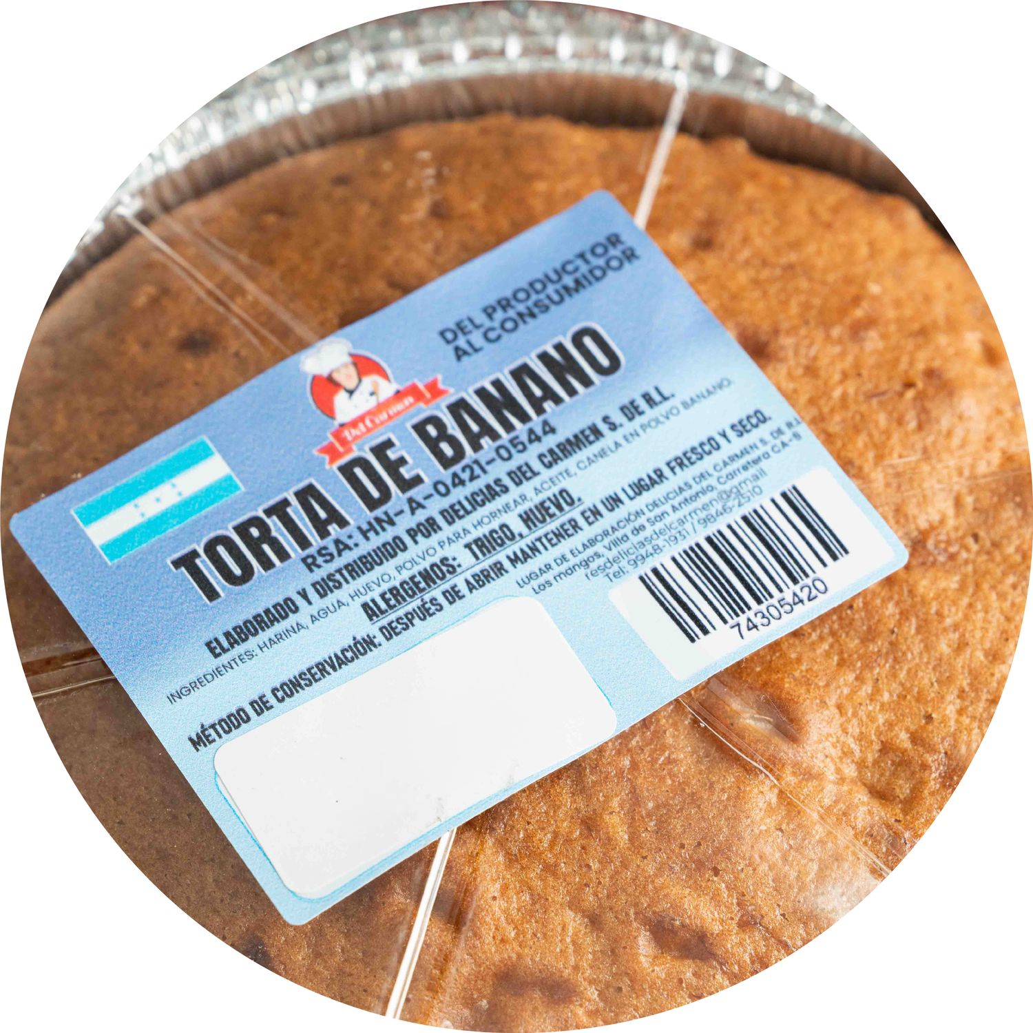 Torta de banano f.e.c