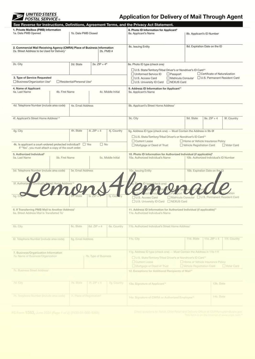 PS Form 1583