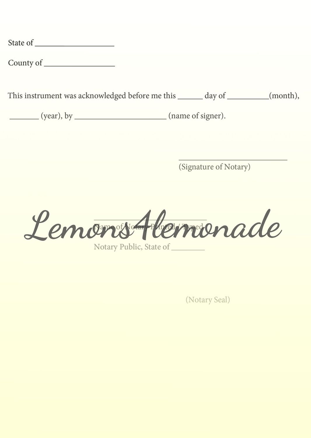 Notary Acknowledgment