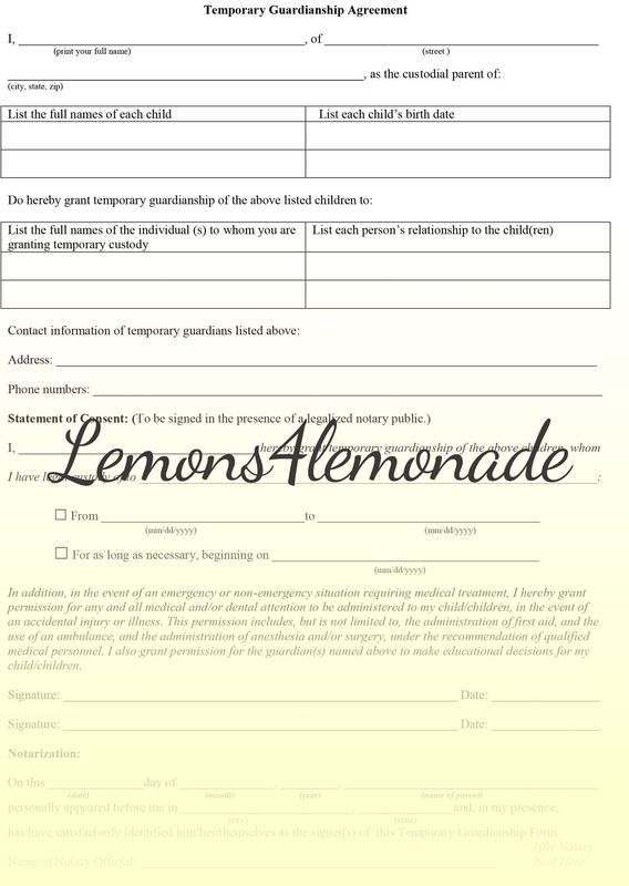 Temporary Guardianship Agreement 11