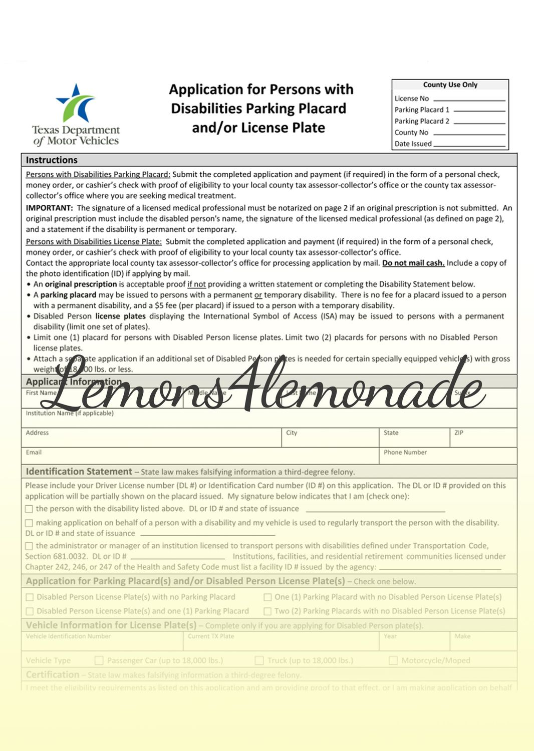 Disability Application