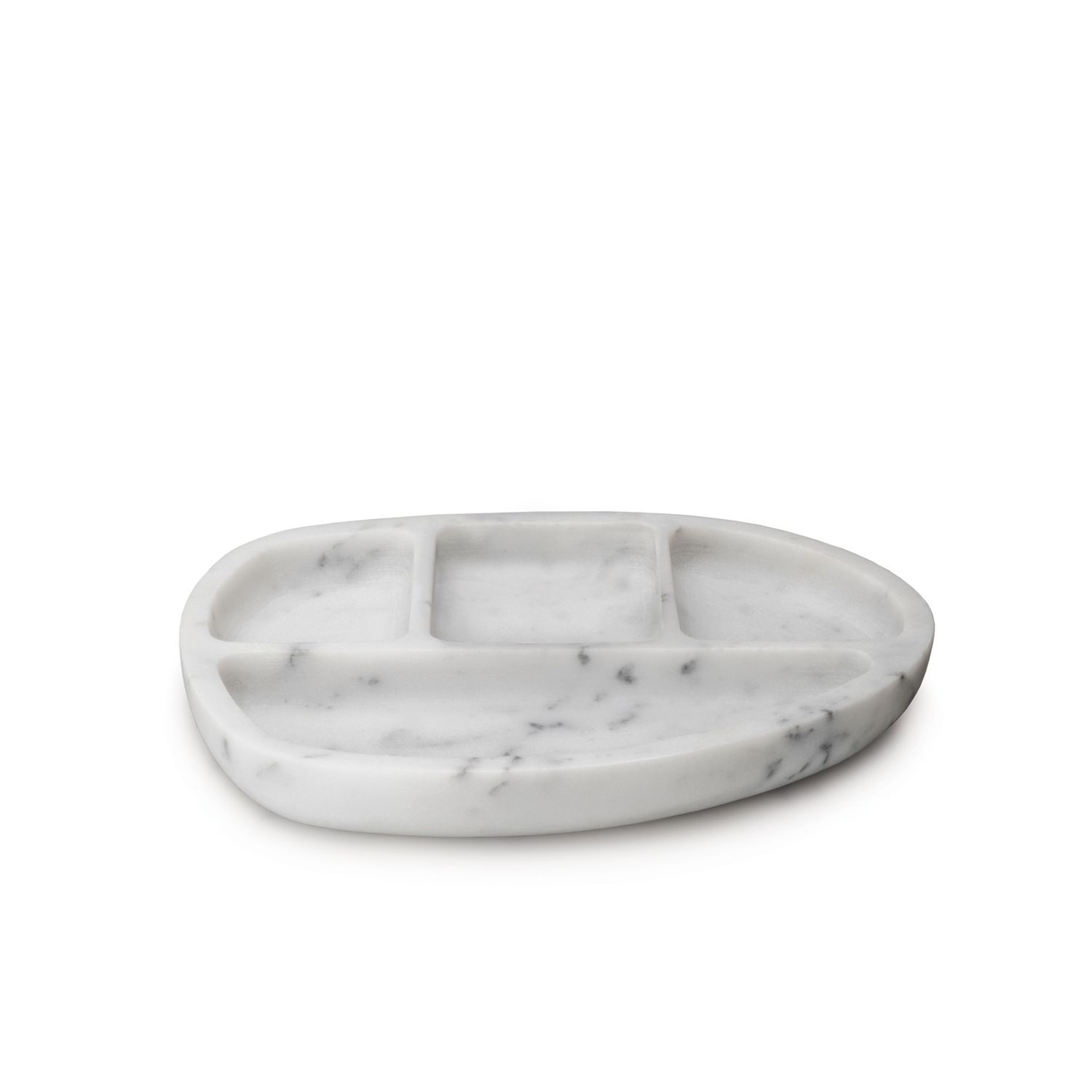 Simon Pearce Woodbury White Marble Desk Caddy
