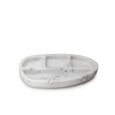 Simon Pearce Woodbury White Marble Desk Caddy