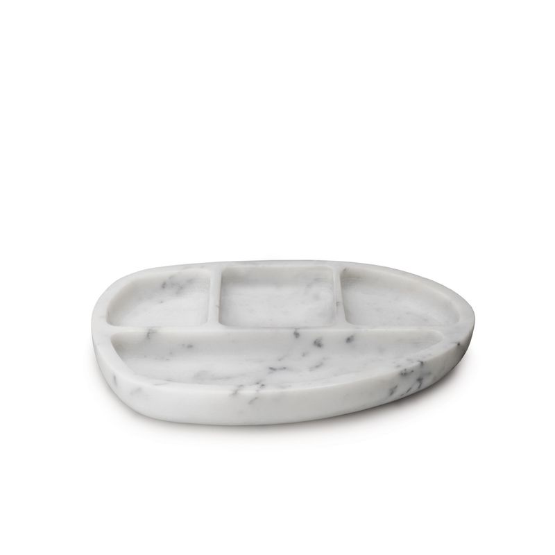 Simon Pearce Woodbury White Marble Desk Caddy