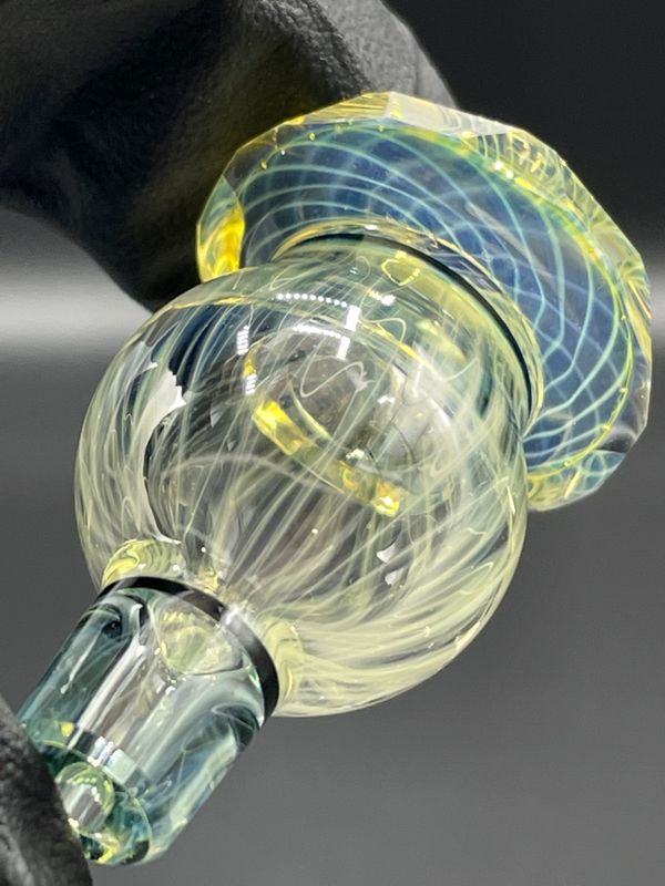 Brick Glass - Fumed/Faceted Bubble Cap #4