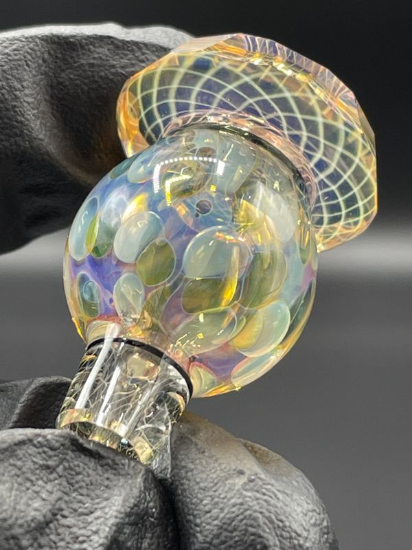 Brick Glass - Fumed/Faceted Bubble Cap #1