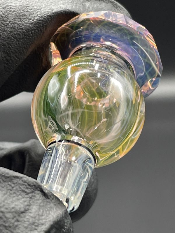 Brick Glass - Fumed/Faceted Bubble Cap #3