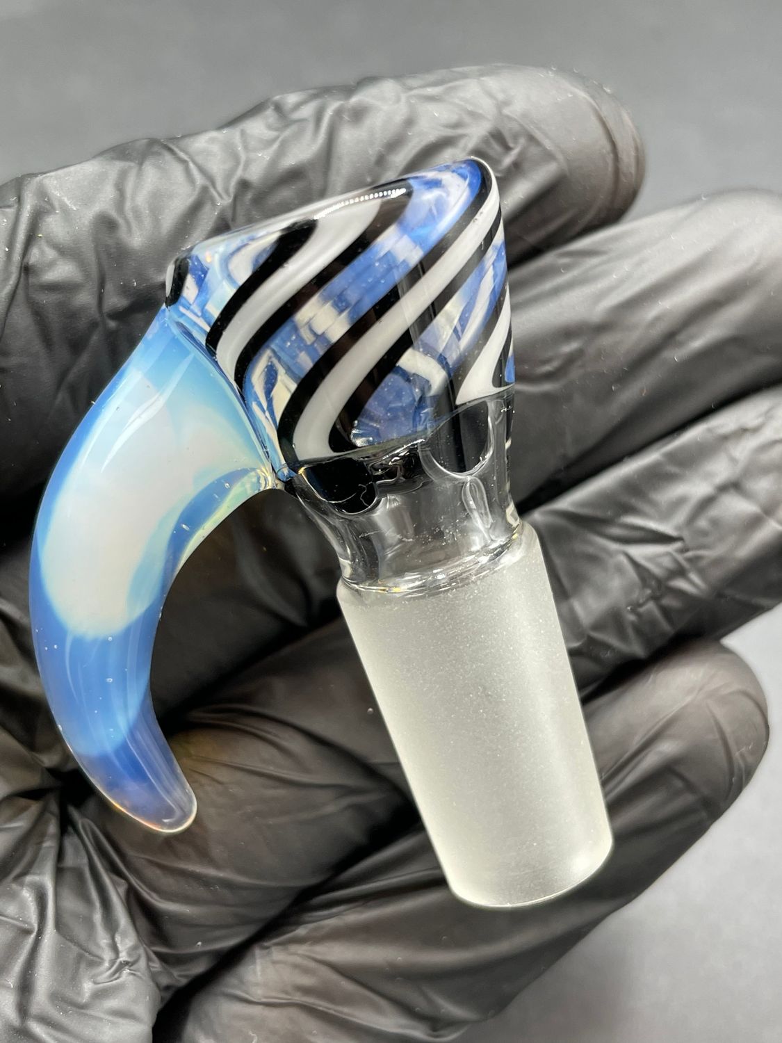 TKO Glass - 14mm Tube Cane Slide with Horn 8