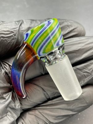 TKO Glass - 14mm Tube Cane Slide with Horn 3