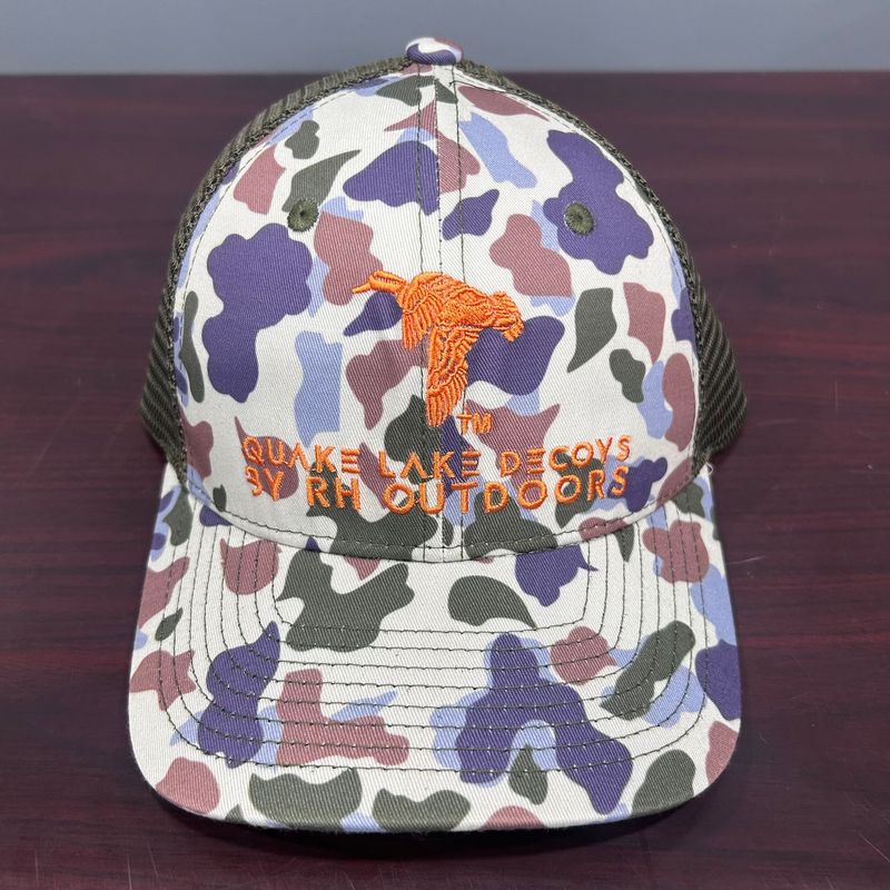 QLD Old School Camo Hat - Blue and Orange