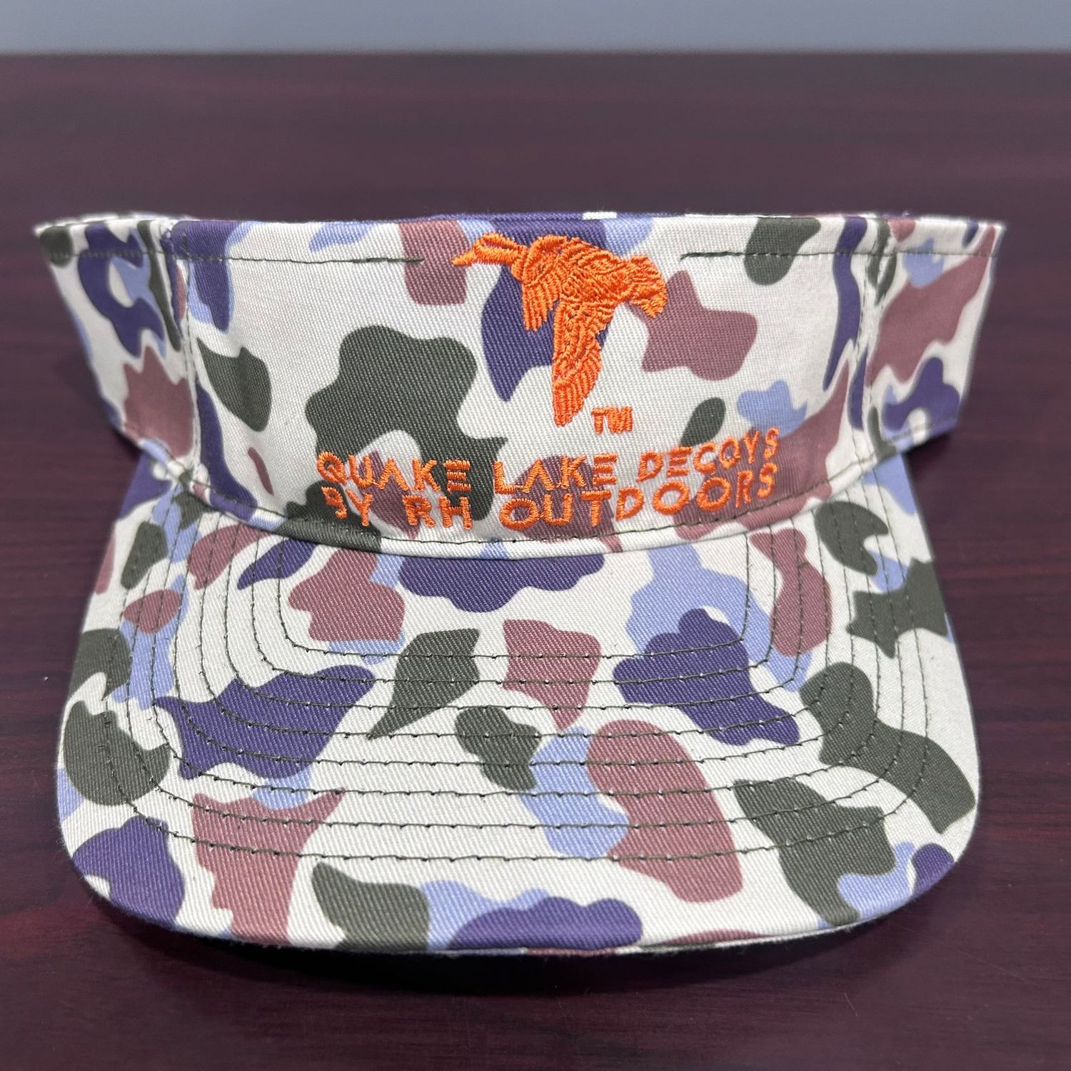QLD Old School Camo Visor (Blue and Orange)