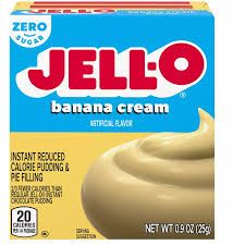 JELLO BANANA CREAM PUDDING ZERO SUGAR